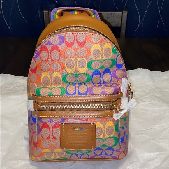 Coach Academy Pack In Rainbow Signature Canvas Bag - Picture 5 of 12